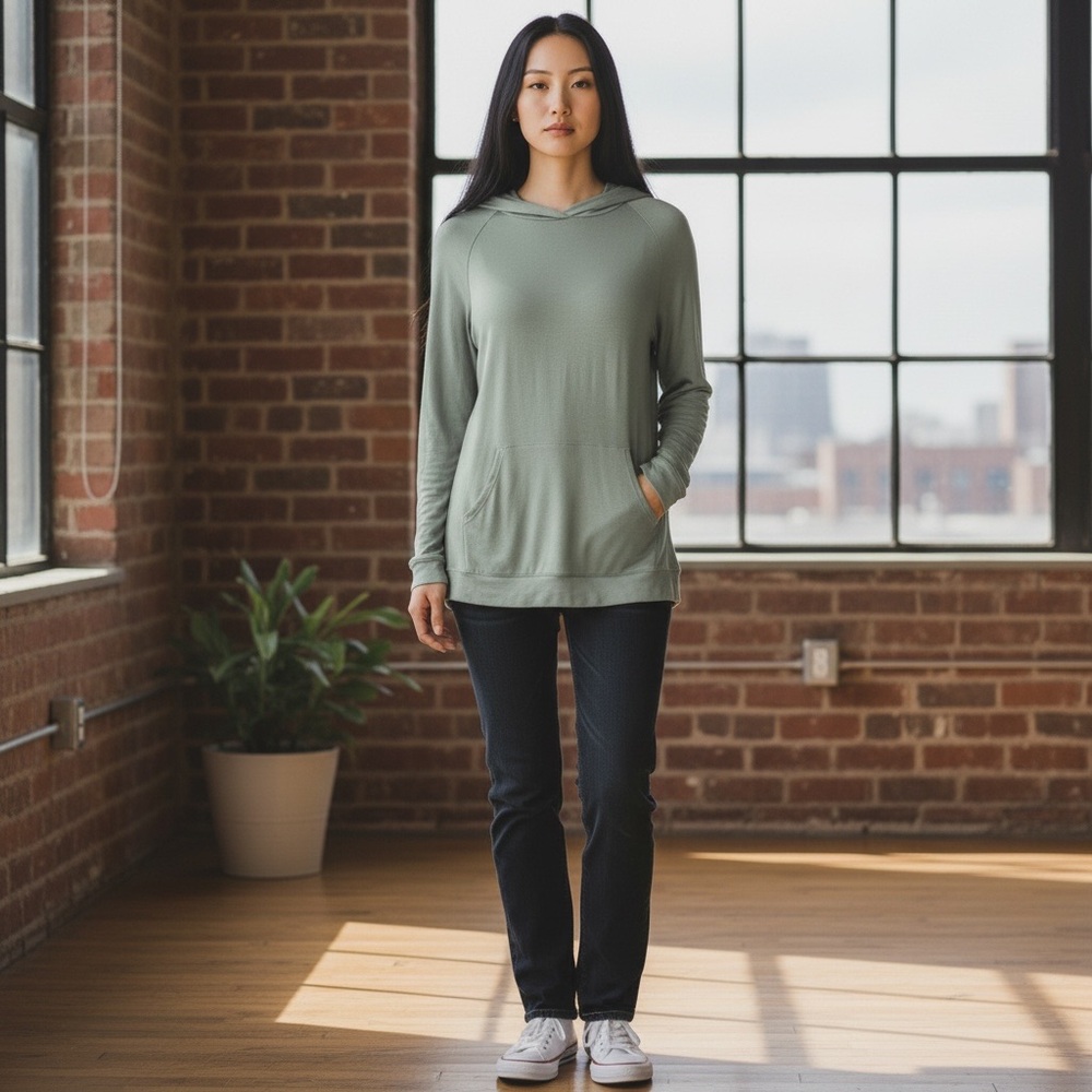Ink Love and Peace Hooded Tunic with Kangaroo Pockets